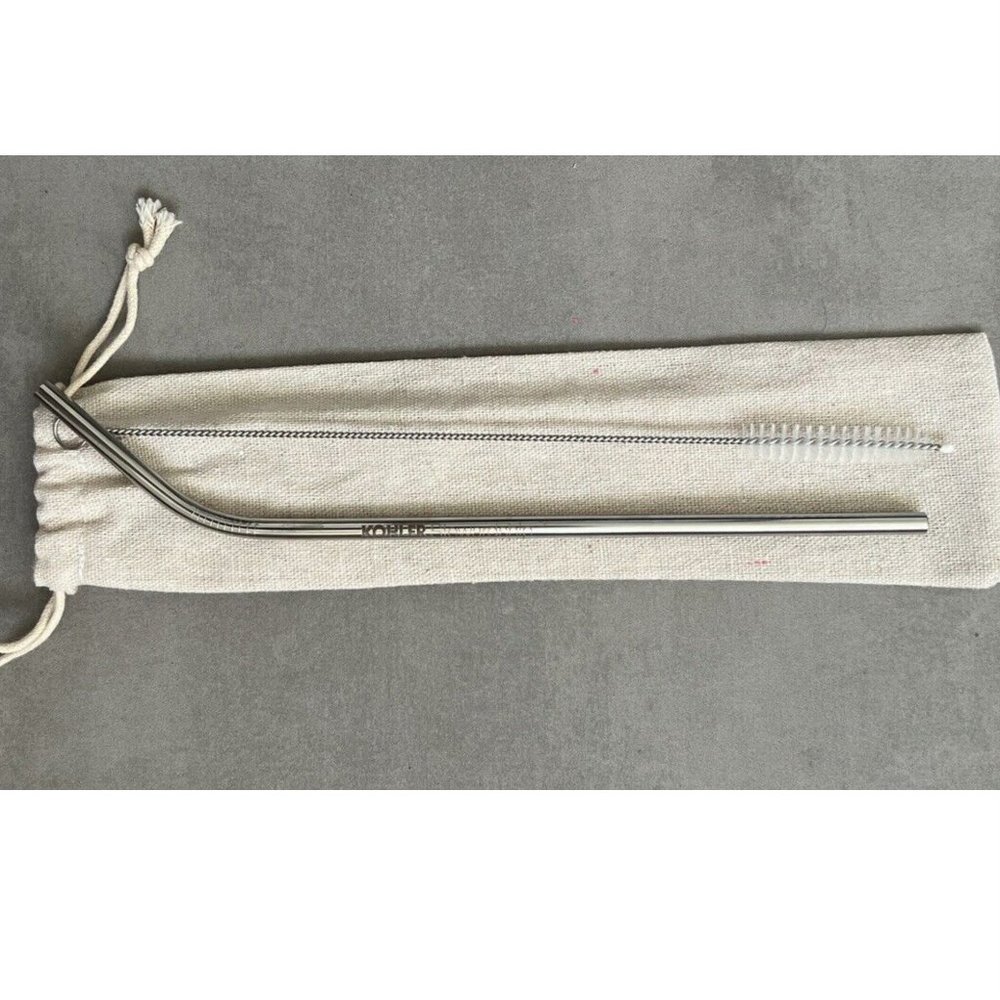 NEW Aluminum Straw, Cleaner, And Bag